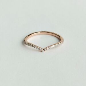 Wishbone Eternity band ring in White Sapphire Rose Gold on Sterling Silver